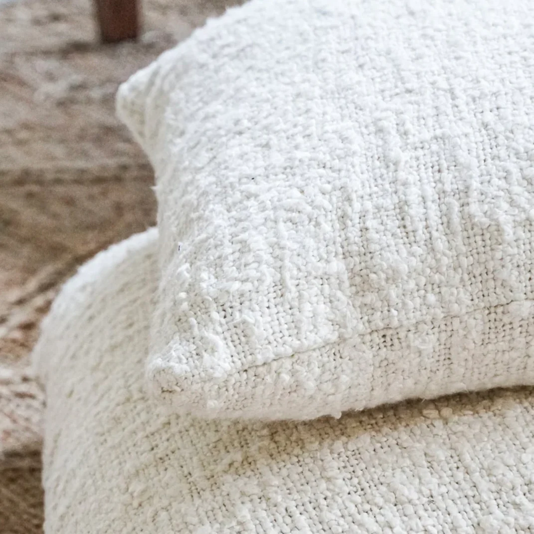 Anaya Home Cozy Cotton White Boucle Euro Pillow 26x26 With Down Insert ~ DREAMY BEDDING SALE ~ Limited Quantity - Image 3