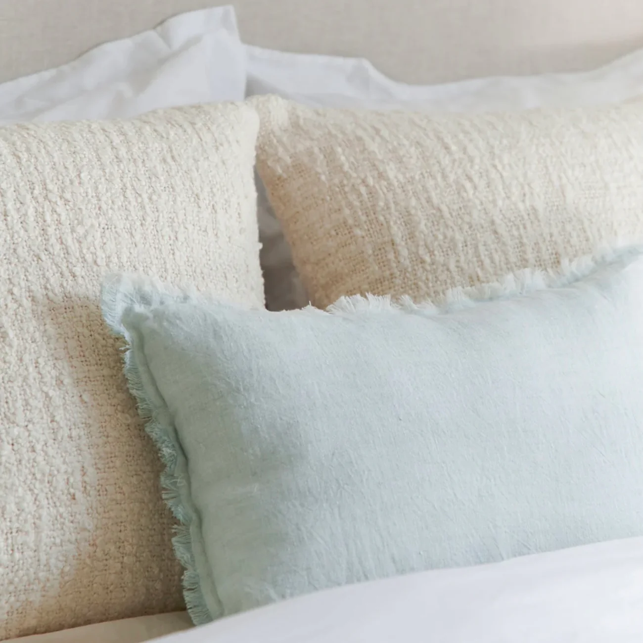 Anaya Home Cozy Cotton White Boucle Euro Pillow 26x26 With Down Insert ~ DREAMY BEDDING SALE ~ Limited Quantity - Image 7