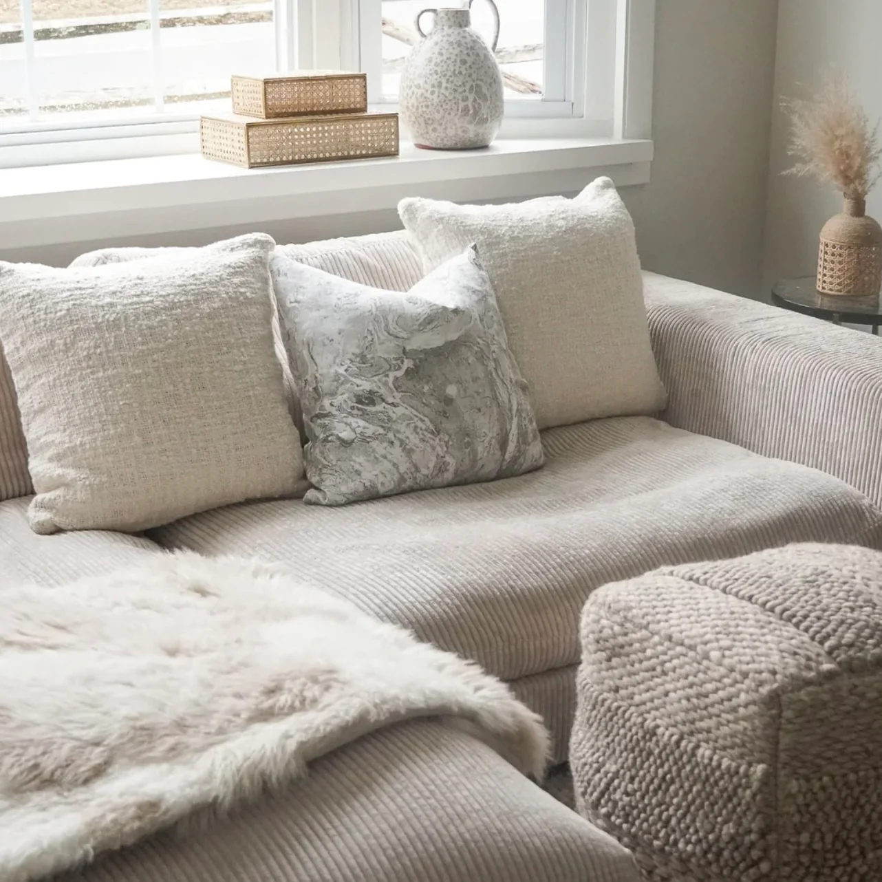 Anaya Home Cozy Cotton White Boucle Euro Pillow 26x26 With Down Insert ~ DREAMY BEDDING SALE ~ Limited Quantity - Image 8