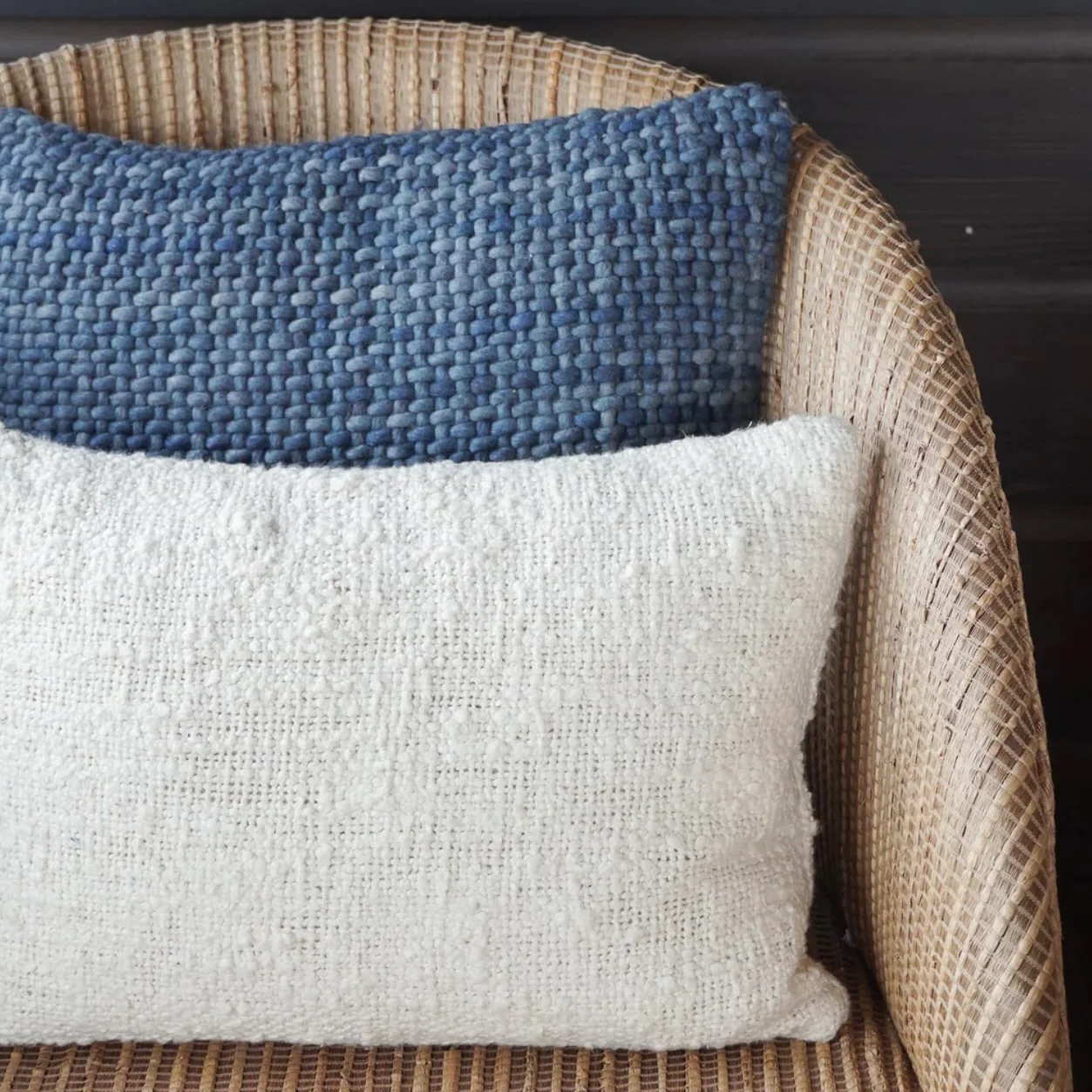 Anaya Home Cozy Cotton White Boucle Lumbar Pillow 14x20 With Down Insert - Image 8