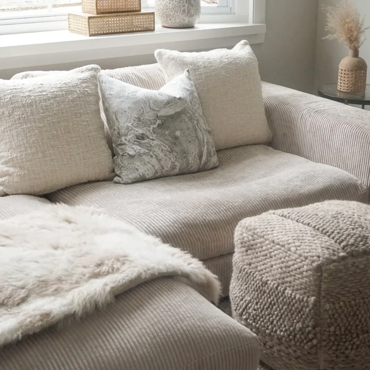 Anaya Home Cozy Cotton White Boucle Pillow 20x20 With Down Insert ~ DREAMY BEDDING SALE ~ Limited Quantity - Image 10