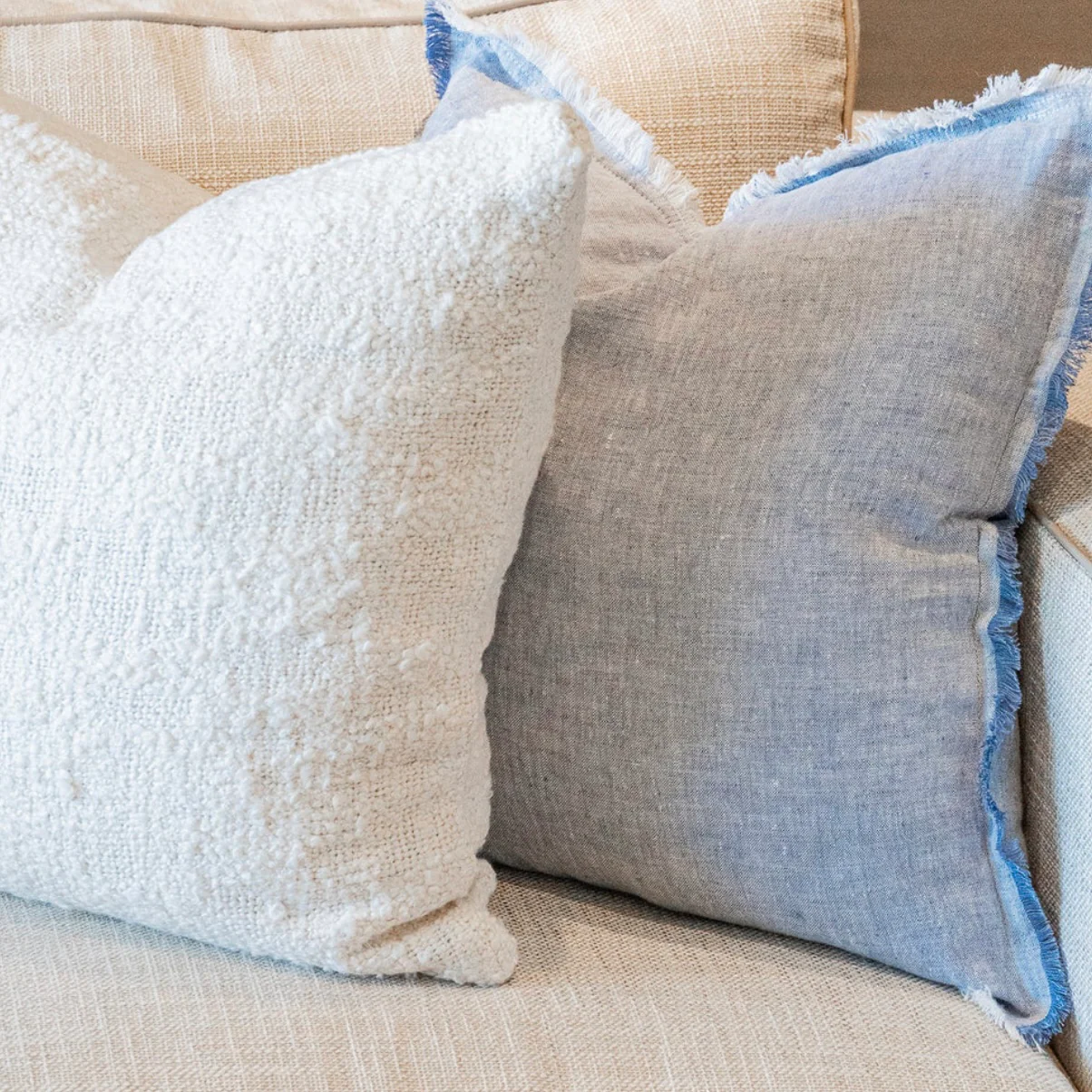 Anaya Home Cozy Cotton White Boucle Pillow 20x20 With Down Insert ~ DREAMY BEDDING SALE ~ Limited Quantity - Image 7