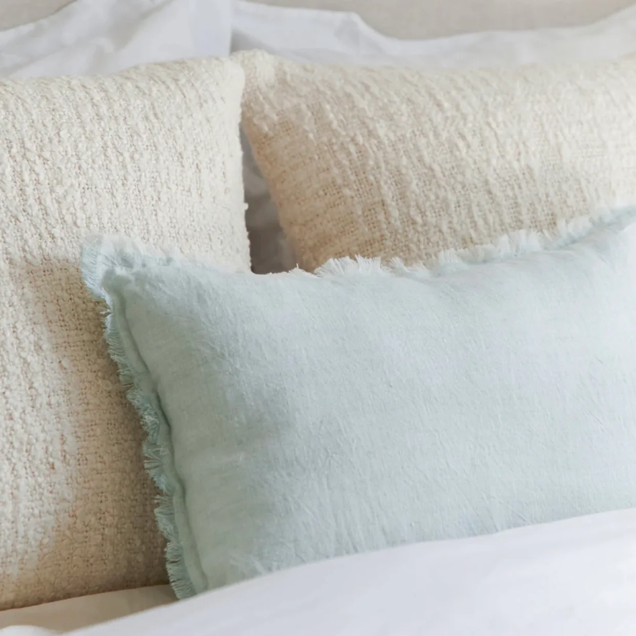 Anaya Home Cozy Cotton White Boucle Pillow 20x20 With Down Insert ~ DREAMY BEDDING SALE ~ Limited Quantity - Image 8