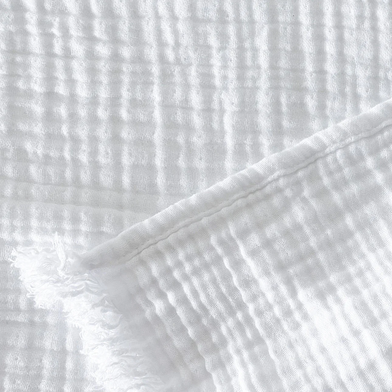 Anaya Home Crinkled Turkish Cotton Cuddle Throw Blanket ~ White ~ DREAMY BEDDING SALE ~ Limited Quantity - Image 2