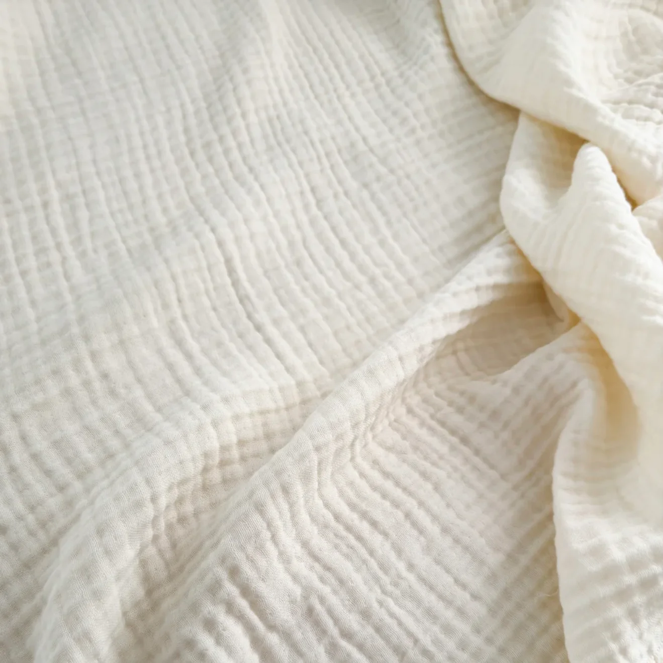 Anaya Home Crinkled Turkish Cotton Oversized Cuddle Blanket ~ Ivory ~  DREAMY BEDDING SALE ~ Limited Quantity - Image 2