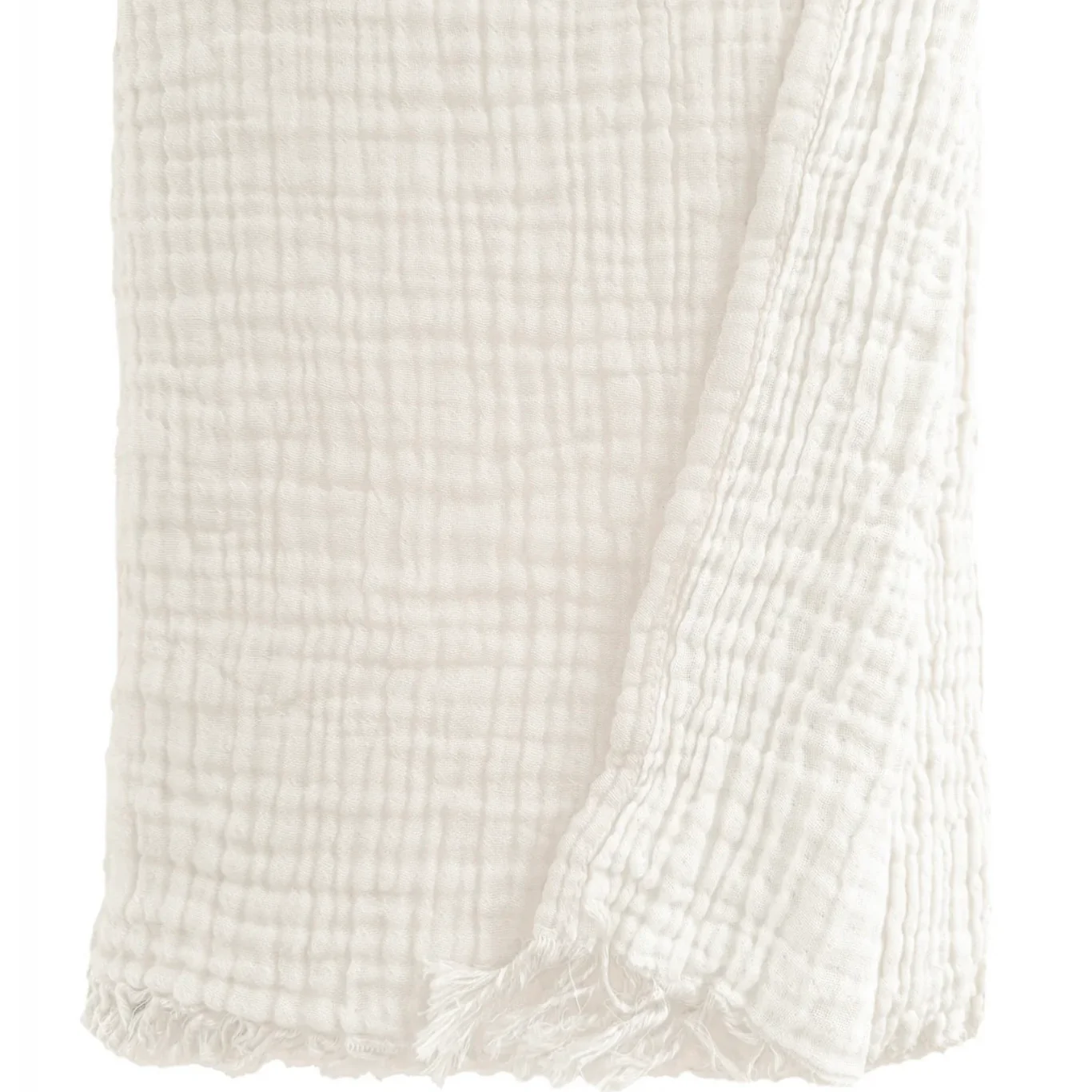 Anaya Home Crinkled Turkish Cotton Oversized Cuddle Blanket ~ Ivory ~  DREAMY BEDDING SALE ~ Limited Quantity - Image 3