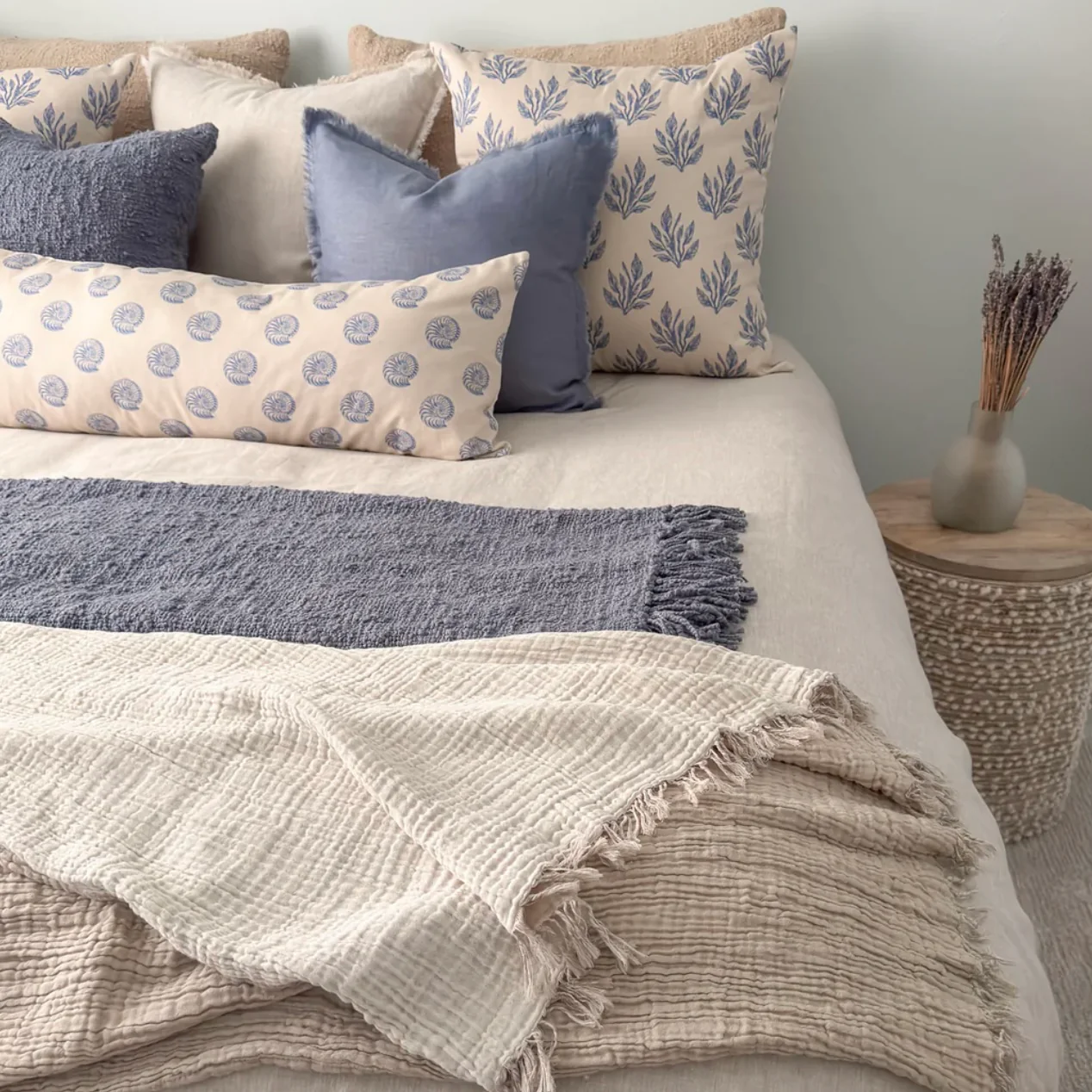 Anaya Home Crinkled Turkish Cotton Oversized Cuddle Blanket ~ Ivory ~  DREAMY BEDDING SALE ~ Limited Quantity - Image 4