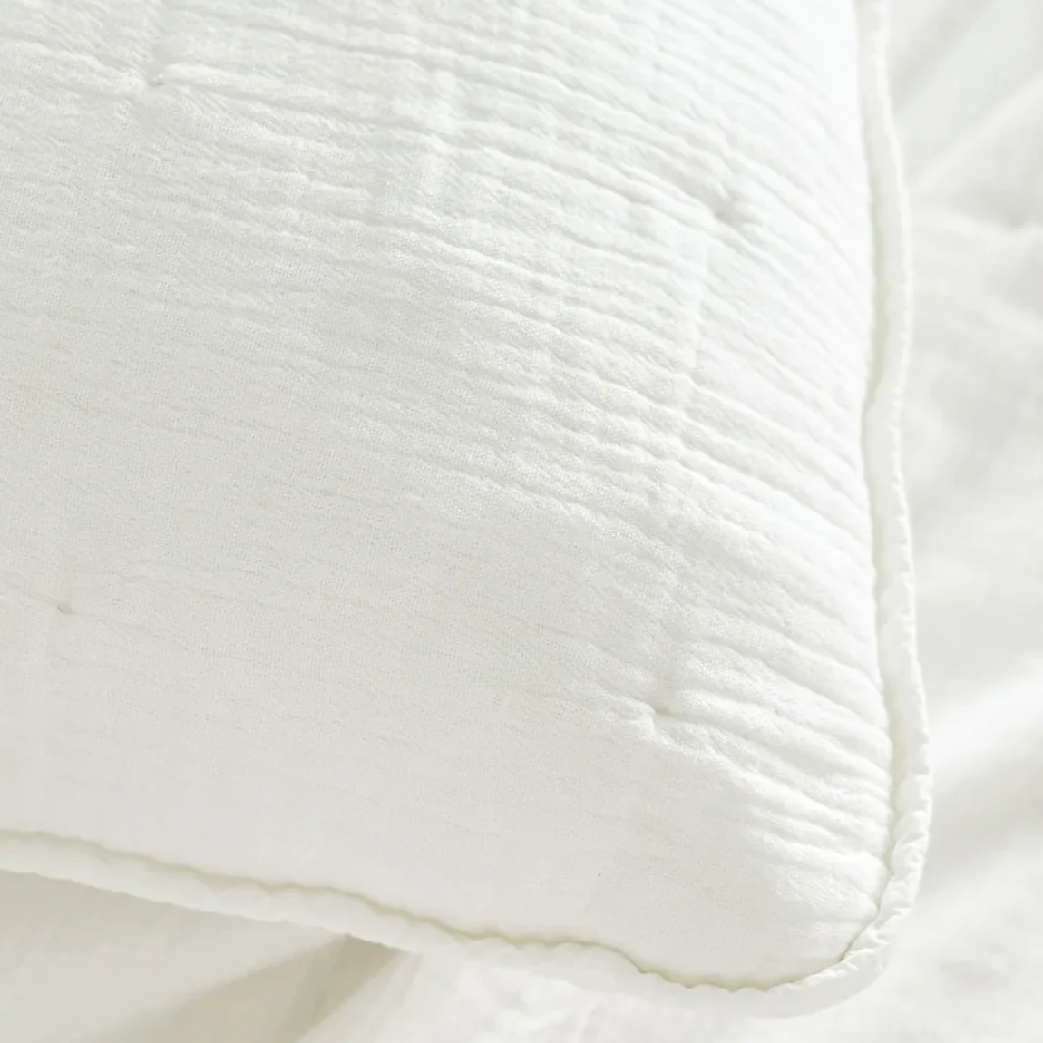 Anaya Home Easy Cotton White Gauze Quilt and Pillow Sham Set Available in Queen and King Sizes ~ DREAMY BEDDING SALE ~ Limited Quantity - Image 4