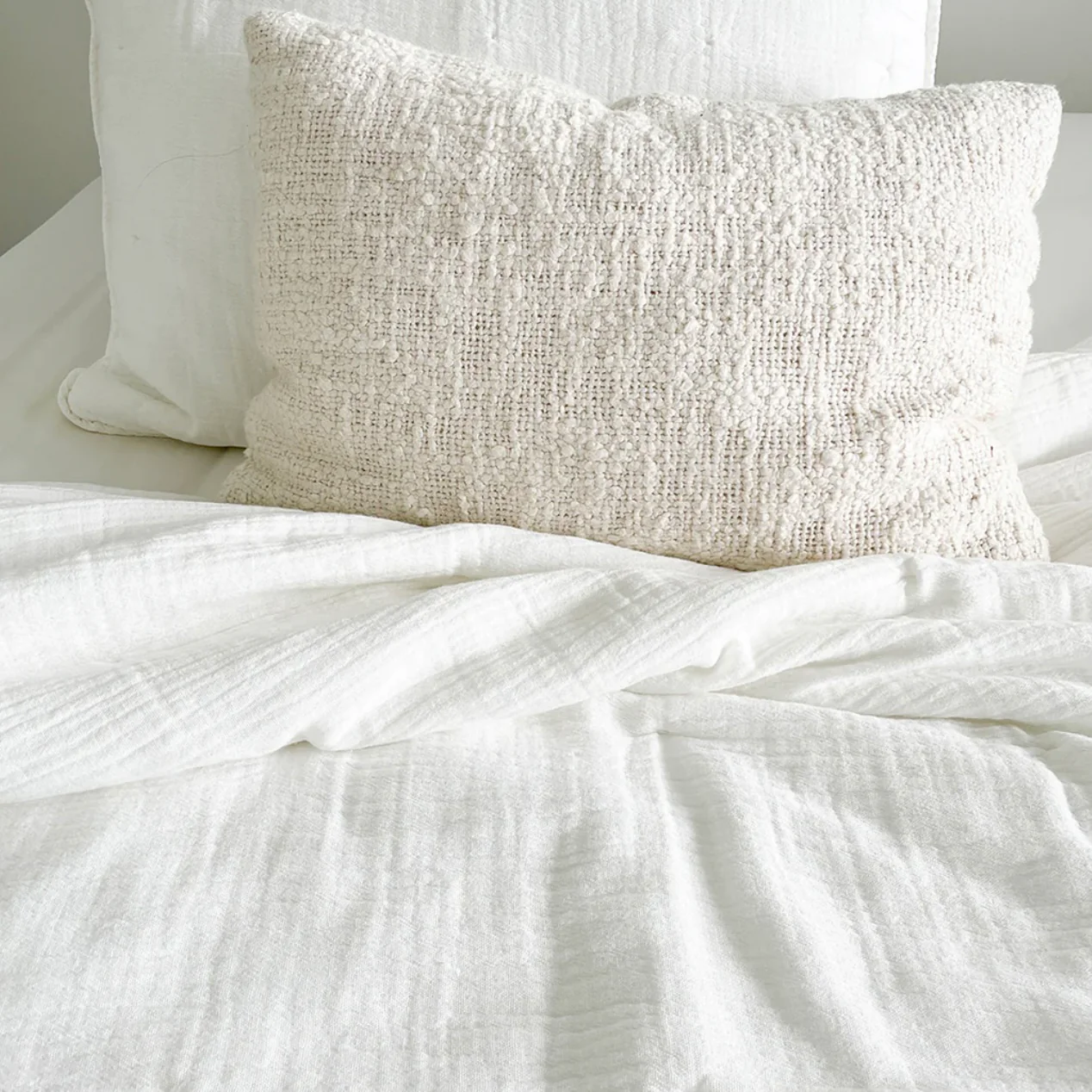 Anaya Home Easy Cotton White Gauze Quilt and Pillow Sham Set Available in Queen and King Sizes ~ DREAMY BEDDING SALE ~ Limited Quantity - Image 5