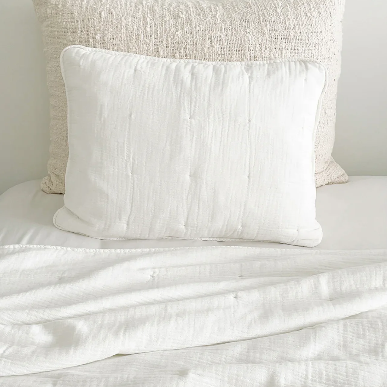 Anaya Home Easy Cotton White Gauze Quilt and Pillow Sham Set Available in Queen and King Sizes ~ DREAMY BEDDING SALE ~ Limited Quantity - Image 7