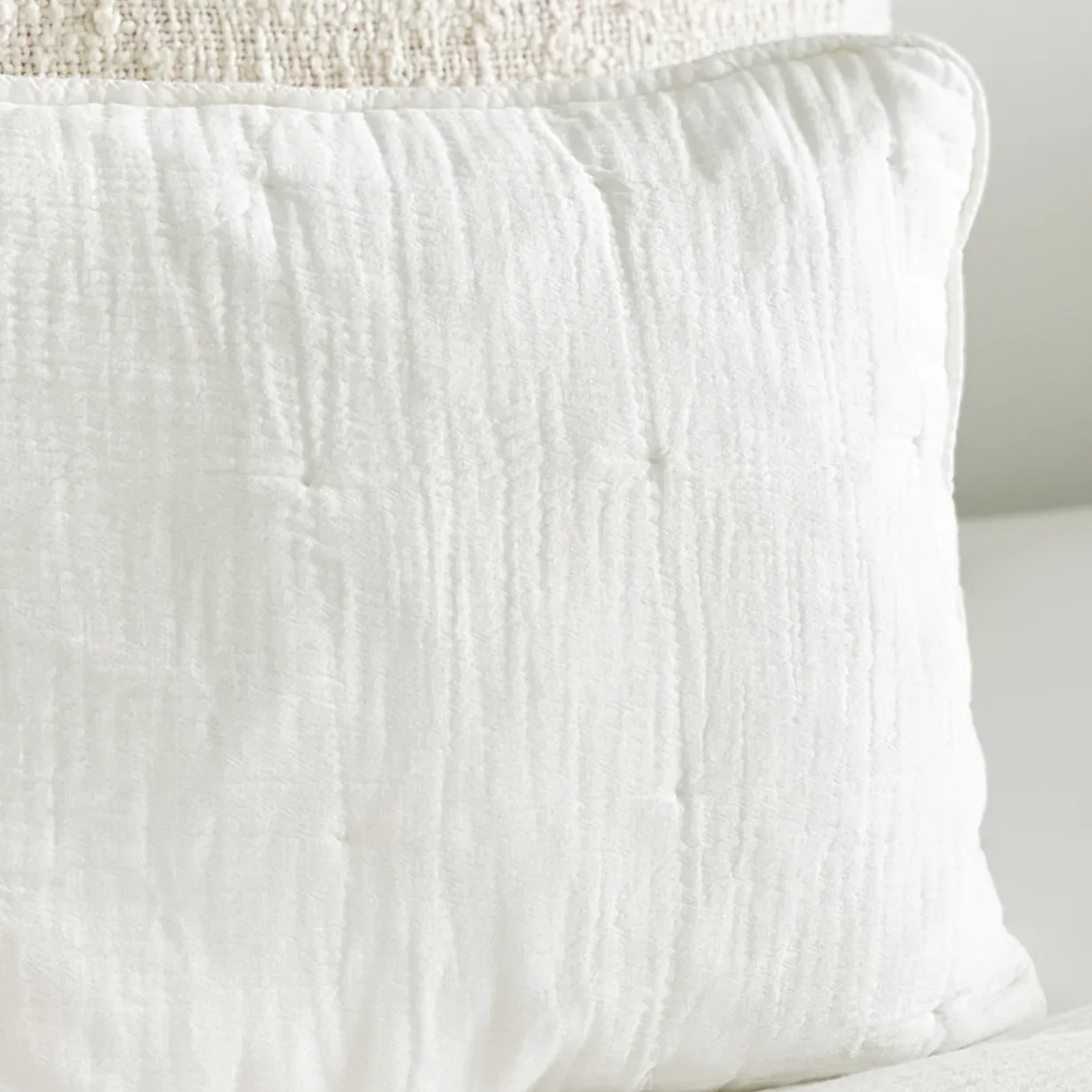 Anaya Home Easy Cotton White Gauze Quilt and Pillow Sham Set Available in Queen and King Sizes ~ DREAMY BEDDING SALE ~ Limited Quantity - Image 9