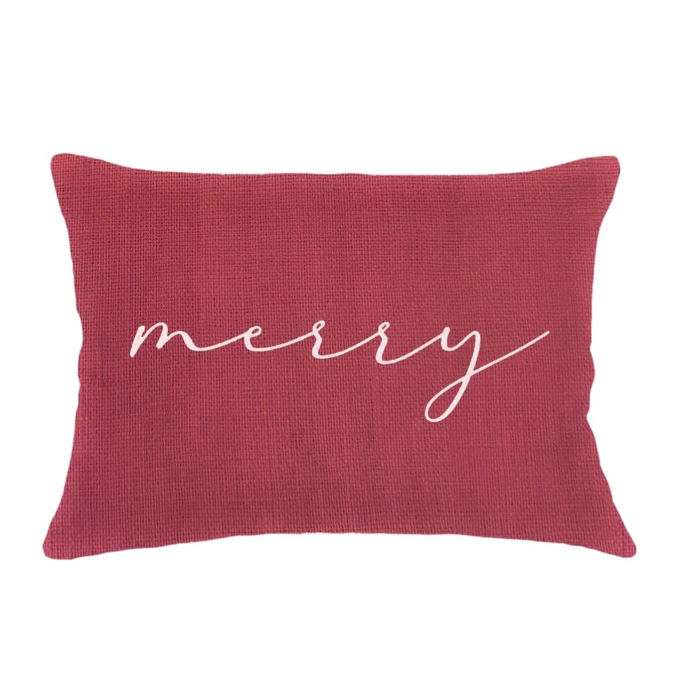 Anaya Home Merry Red Linen 14 x 20 Holiday Pillow - Image 3