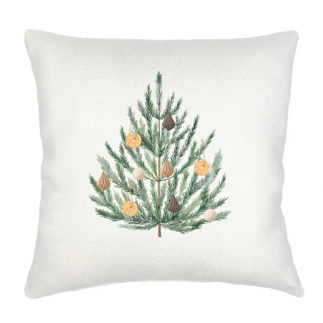 Anaya Home Orange Christmas Tree Velvet Holiday Pillow ~ 20 X 20