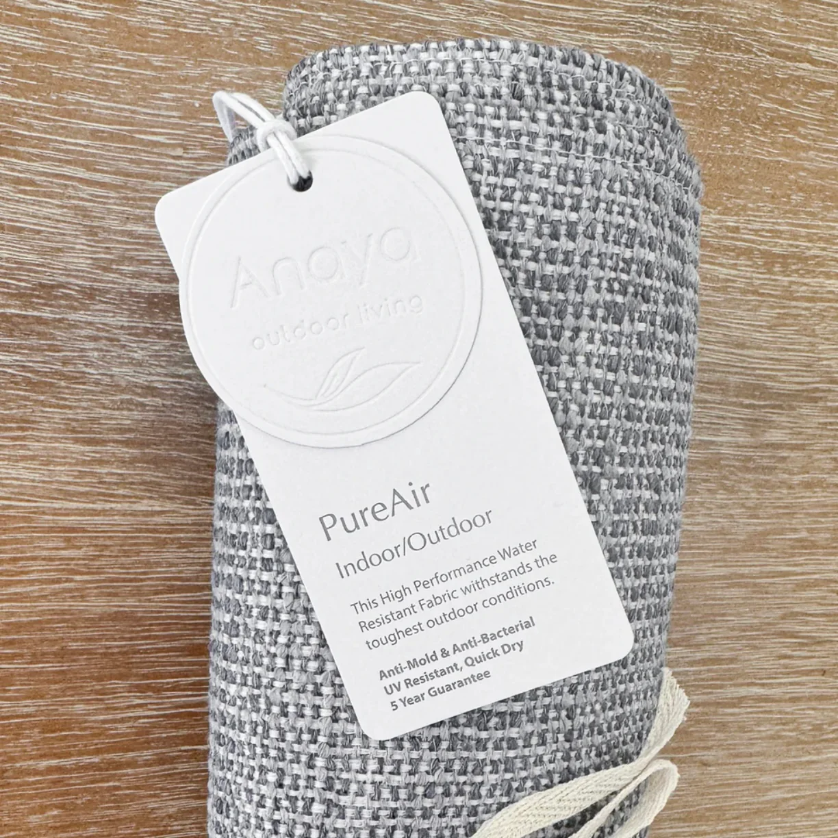 Anaya Home Seaside Smooth Grey Indoor Outdoor Table Runner - Image 4