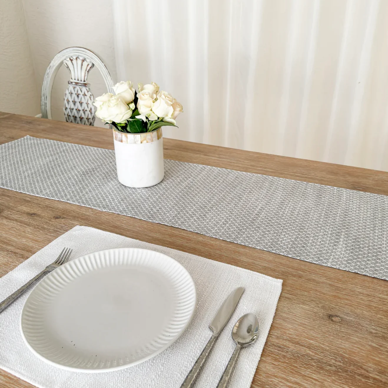 Anaya Home Seaside Smooth White Indoor Outdoor Placemat - Image 5