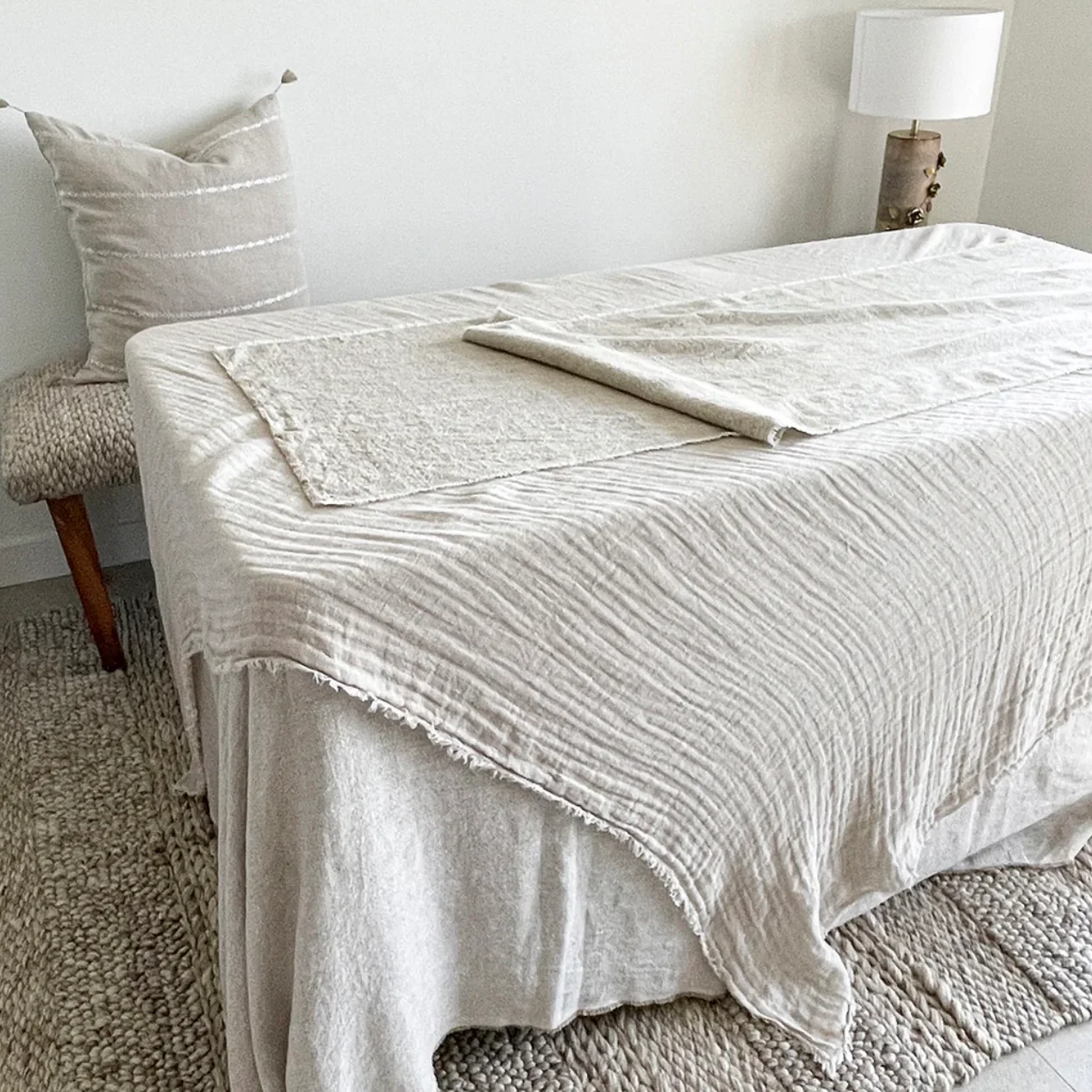 Anaya Home So Soft Linen Beige Table Runner ~ DREAMY BEDDING SALE ~ Limited Quantity - Image 5