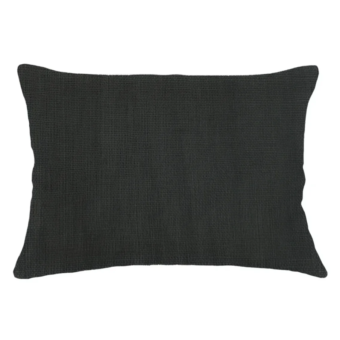 Anaya Home So Soft Linen Black Lumbar Pillow 14x20 With Down Insert
