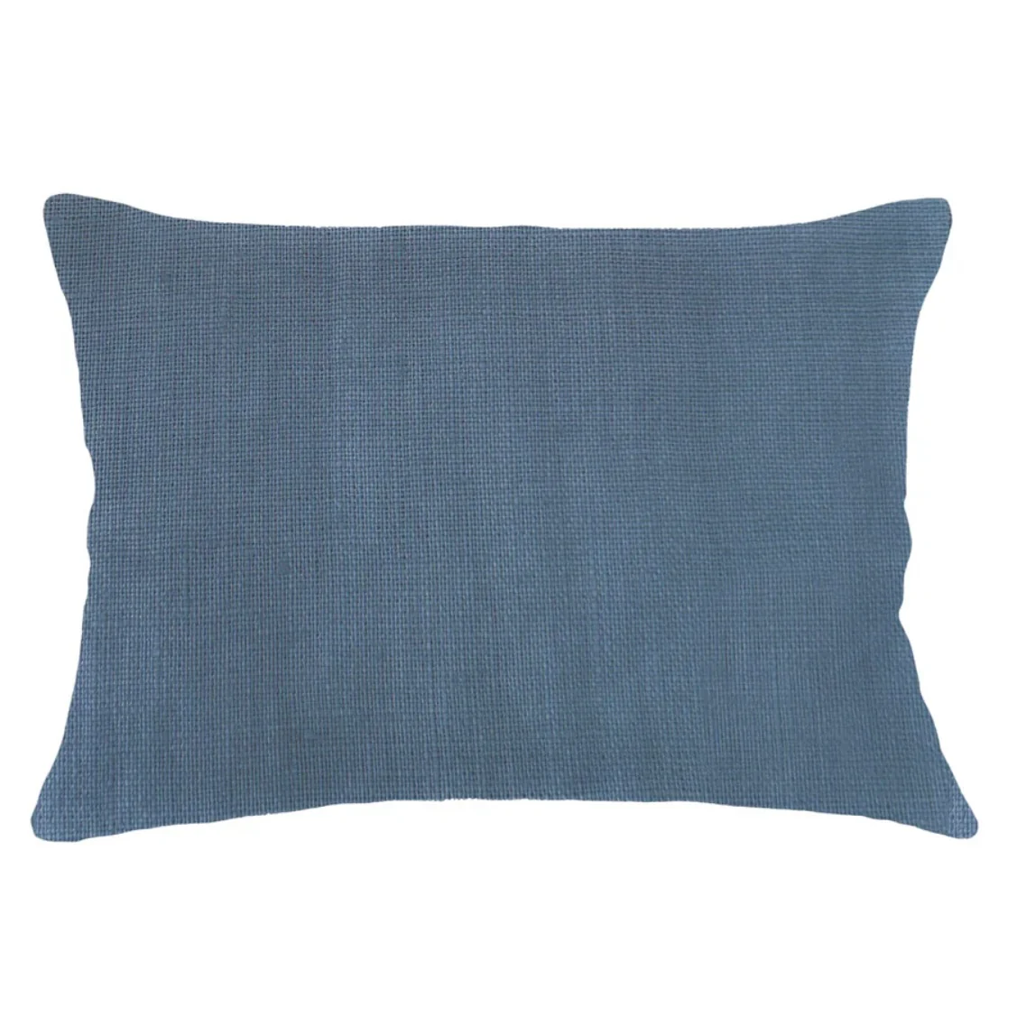 Anaya Home So Soft Linen Marine Blue Lumbar Pillow 14x20 With Down Insert