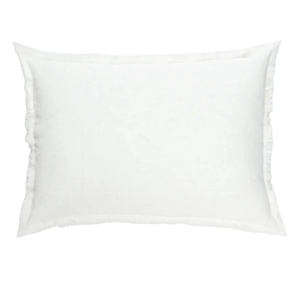Anaya Home So Soft Linen White Fringe Pillow 14 x 20 With Down Insert ~ DREAMY BEDDING SALE ~ Limited Quantity - Image 3