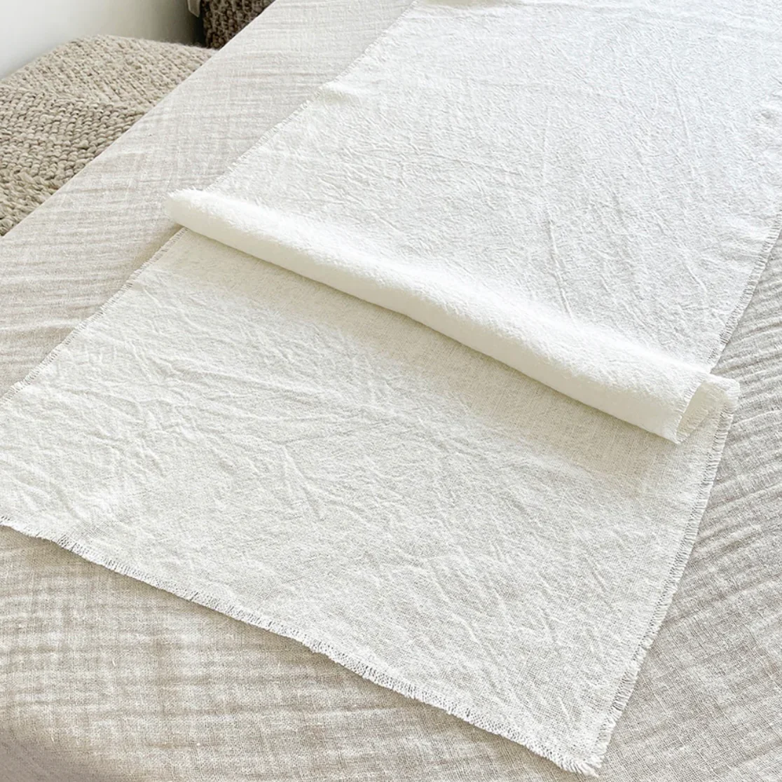 Anaya Home So Soft Linen White Table Runner ~ DREAMY BEDDING SALE ~ Limited Quantity - Image 5