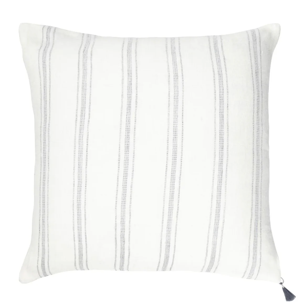 Anaya Home So Soft Linen White with Grey Stripes Pillow 20x20 With Down Insert ~DREAMY BEDDING SALE ~ Limited Quantity - Image 2