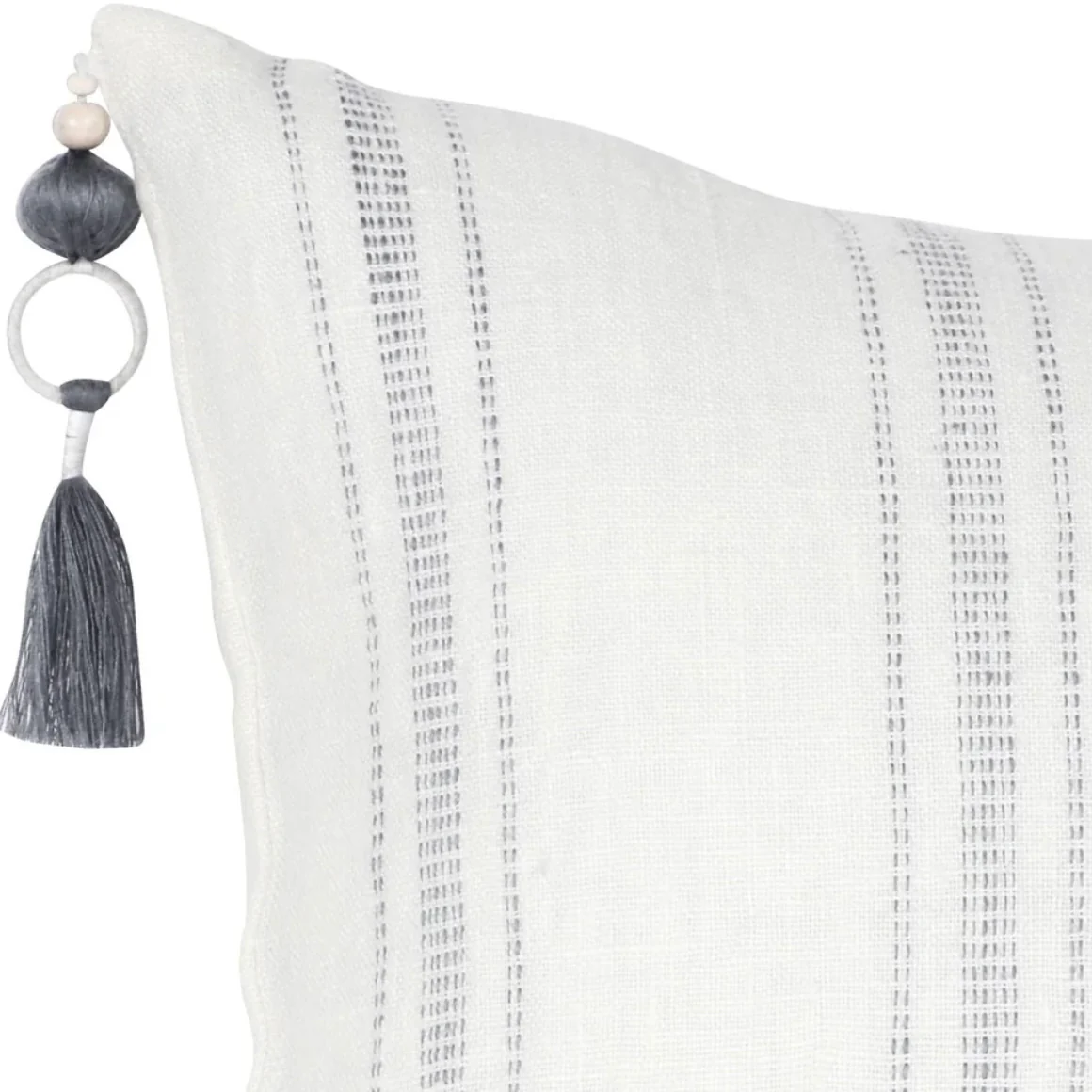 Anaya Home So Soft Linen White with Grey Stripes Pillow 20x20 With Down Insert ~DREAMY BEDDING SALE ~ Limited Quantity - Image 4