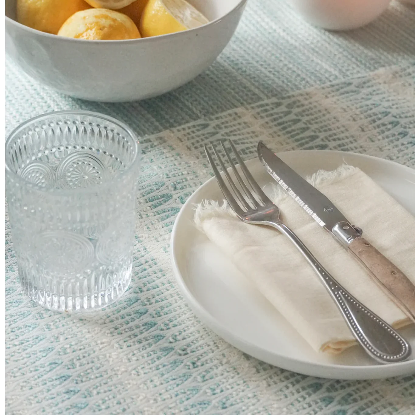 Anaya Home Summer Twist Aqua Indoor Outdoor Placemat - Image 9