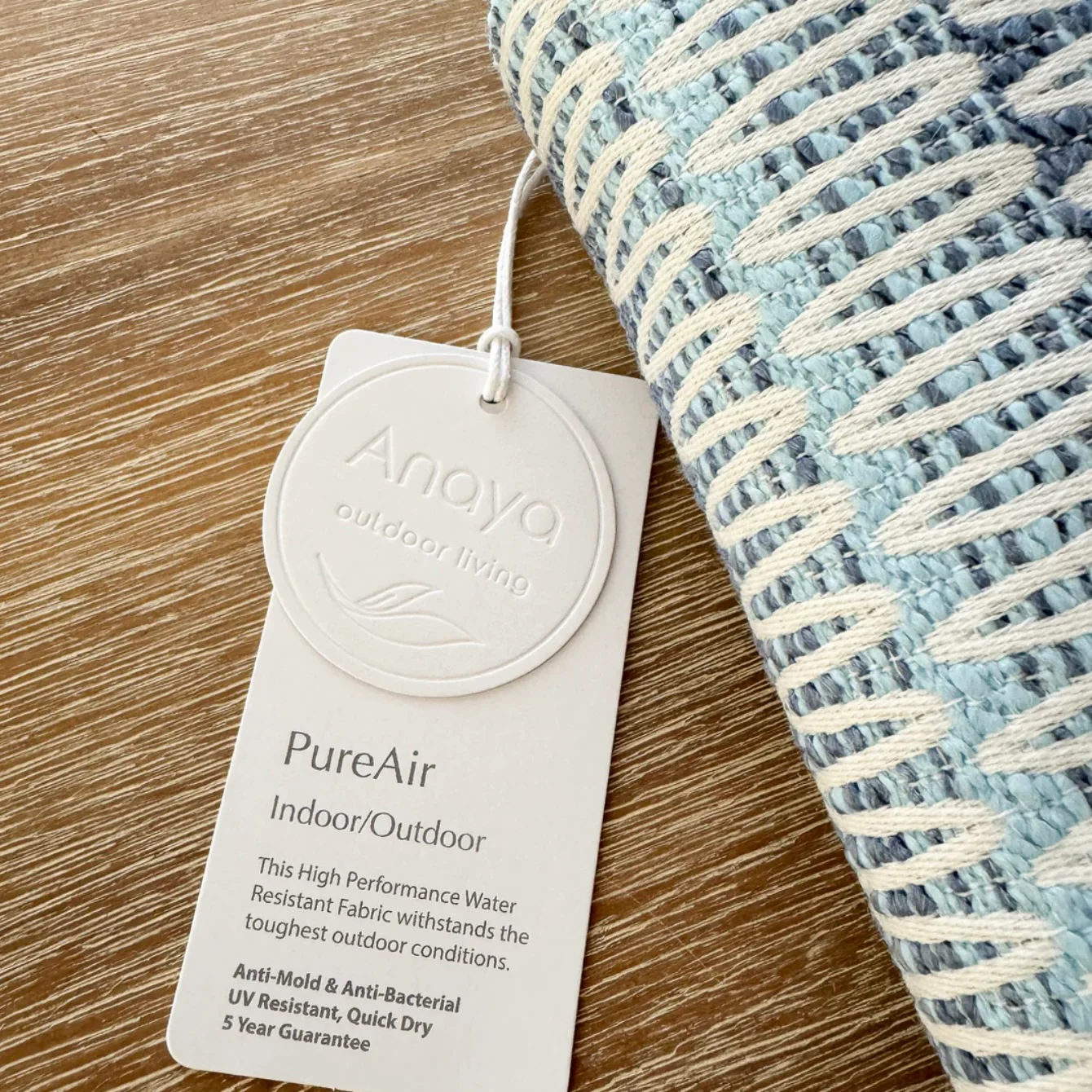Anaya Home Summer Twist Blue Indoor Outdoor Table Runner - Image 10