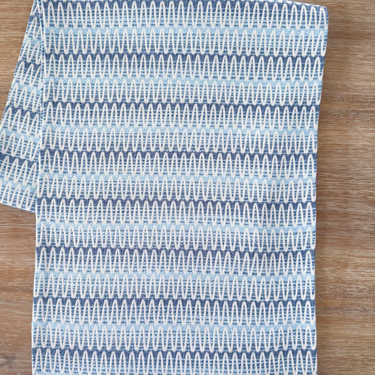 Anaya Home Summer Twist Blue Indoor Outdoor Table Runner - Image 5