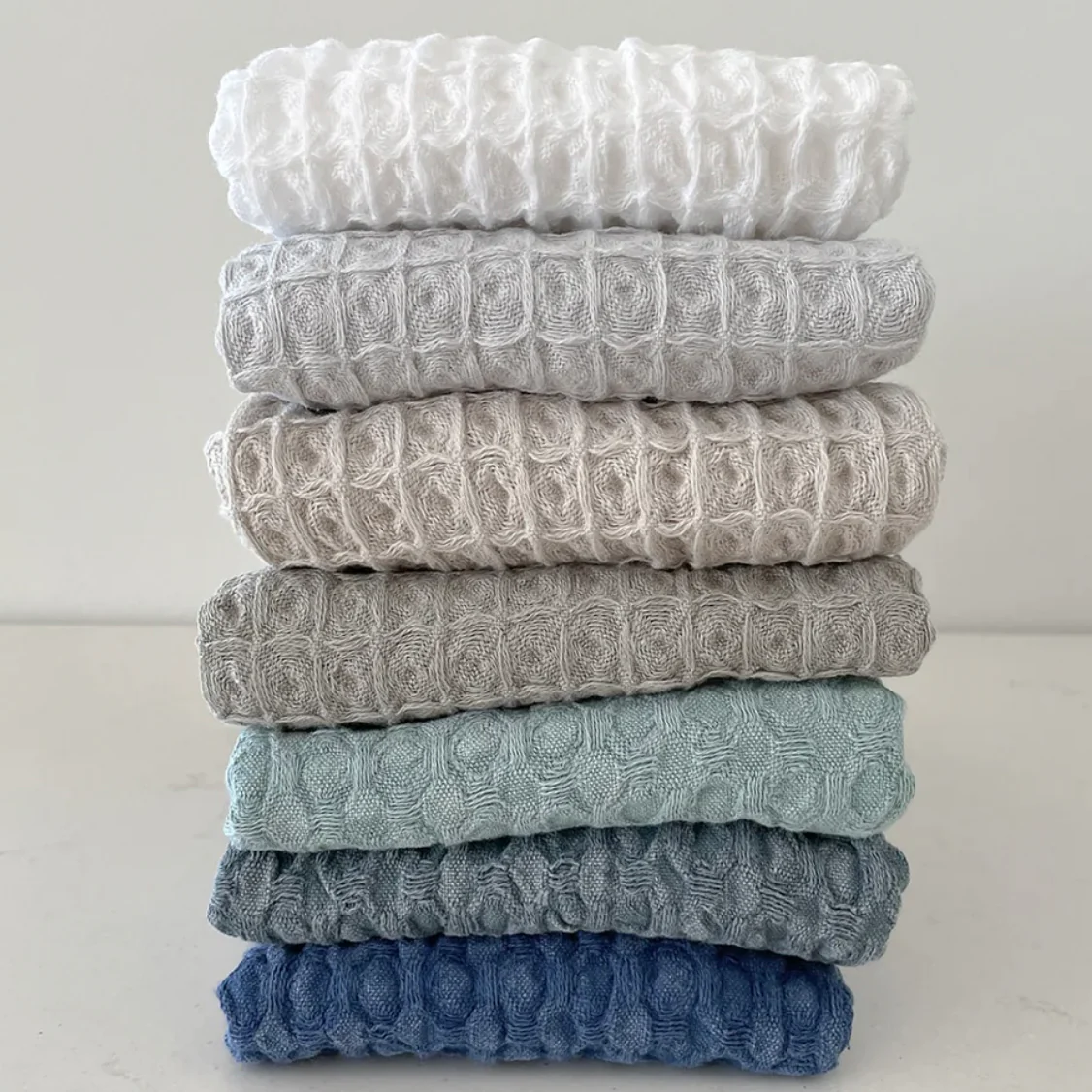 Anaya Home Turkish Cotton Waffle Weave Hand Towels Set of 2 - Image 2