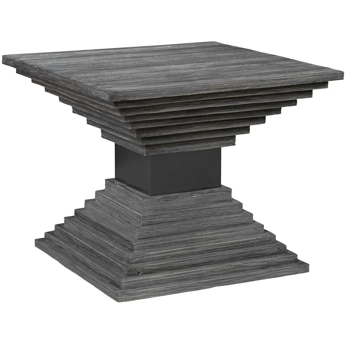 Uttermost Andes Wire Brushed Gray Geometric Modern Accent Table - Image 3