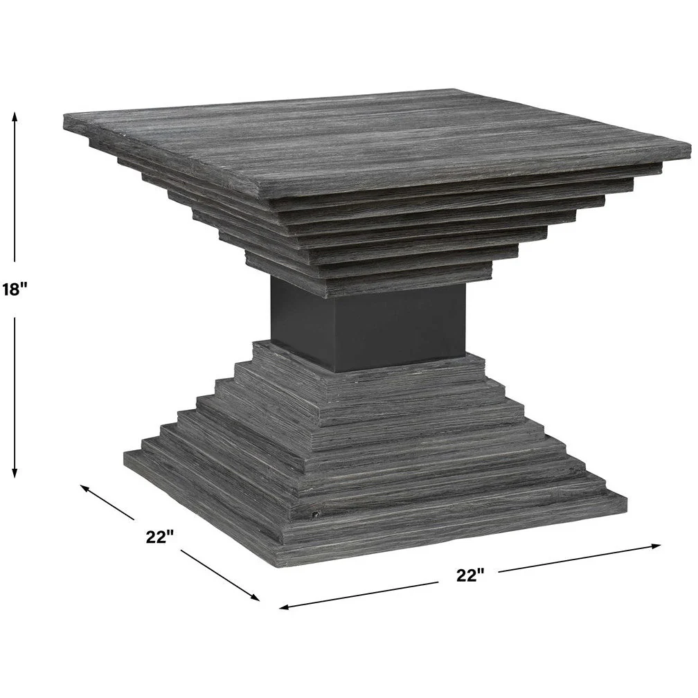 Uttermost Andes Wire Brushed Gray Geometric Modern Accent Table - Image 5