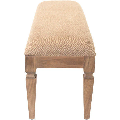 Surya Ansonia Rustic Modern Linen Bench With Natural Wood Base AIA-001 - Image 3