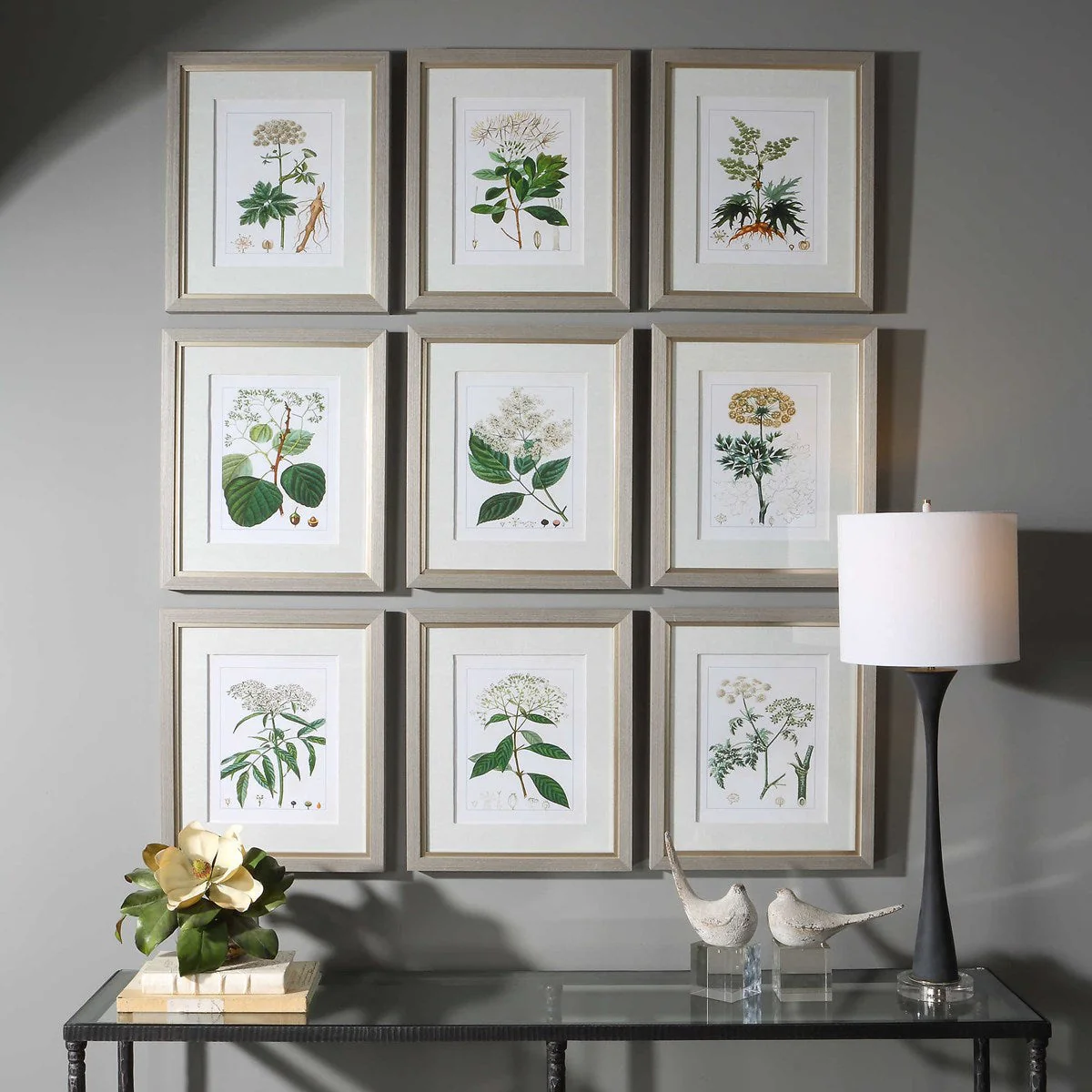 Uttermost Antique Botanicals Set of 9 Framed Prints - Image 2