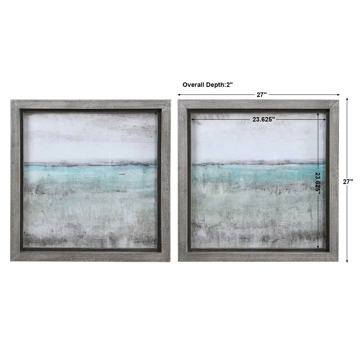 Uttermost Aqua Horizon Landscape Set of Framed Prints - Image 6