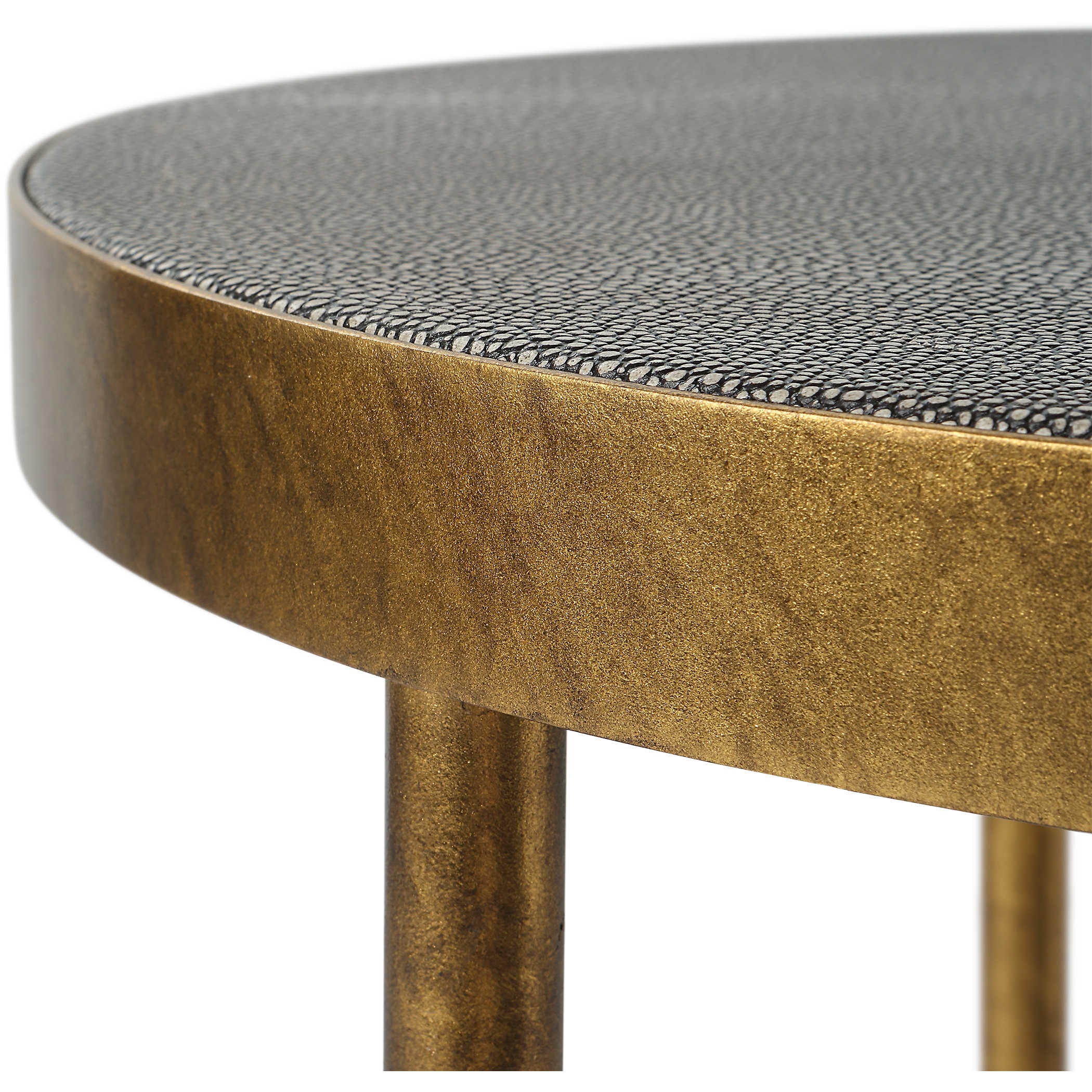 Uttermost Aragon Antiqued Burnished Brass Set of 2 Modern Round Nesting Tables - Image 6