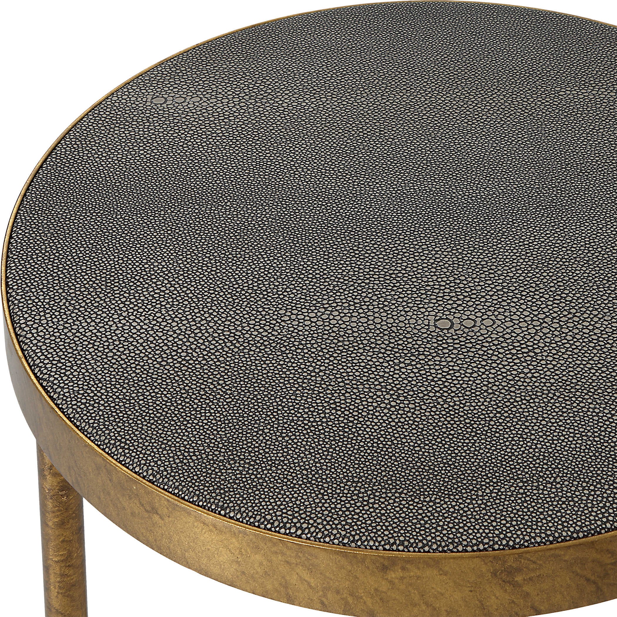 Uttermost Aragon Antiqued Burnished Brass Set of 2 Modern Round Nesting Tables - Image 7