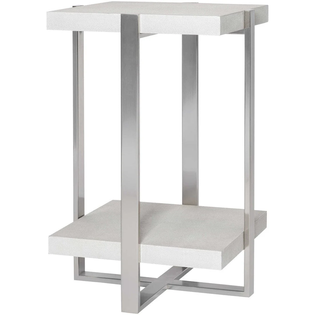 Uttermost Arnaut Brushed Silver Steel Modern Accent Table - Image 3