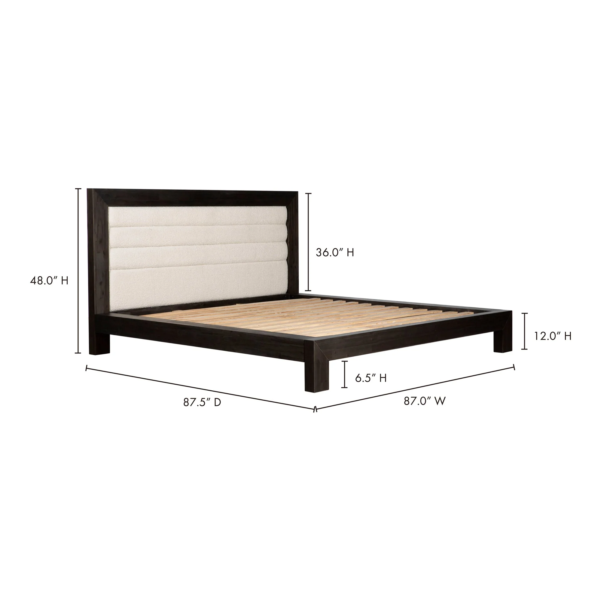 Moe's Home Collection Ashcroft Channeled Upholstered King Size Bed - Image 11