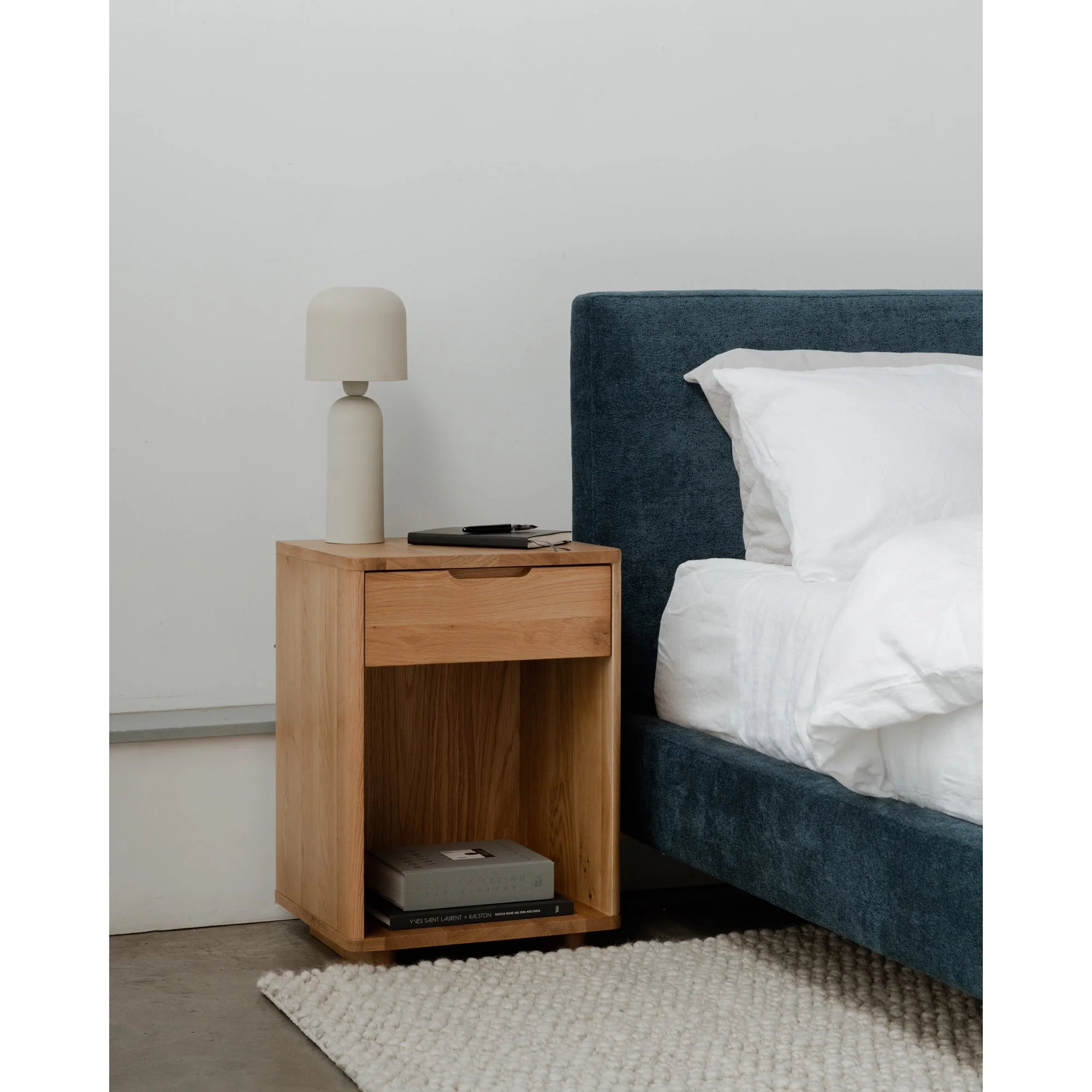 Moe's Home Collection Astrid Blue Velvet Upholstered Queen Size Bed - Image 10