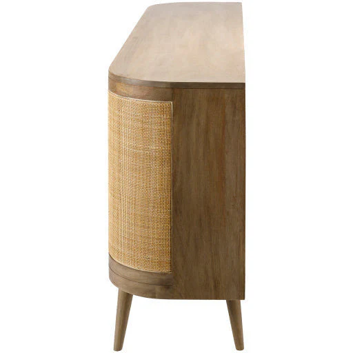 Surya Avadi Modern Natural Wood and Rattan Sideboard Cabinet VDI-001 - Image 4