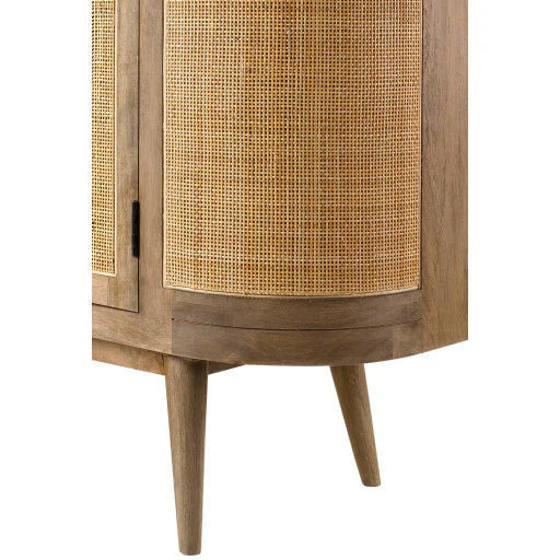 Surya Avadi Modern Natural Wood and Rattan Sideboard Cabinet VDI-001 - Image 8