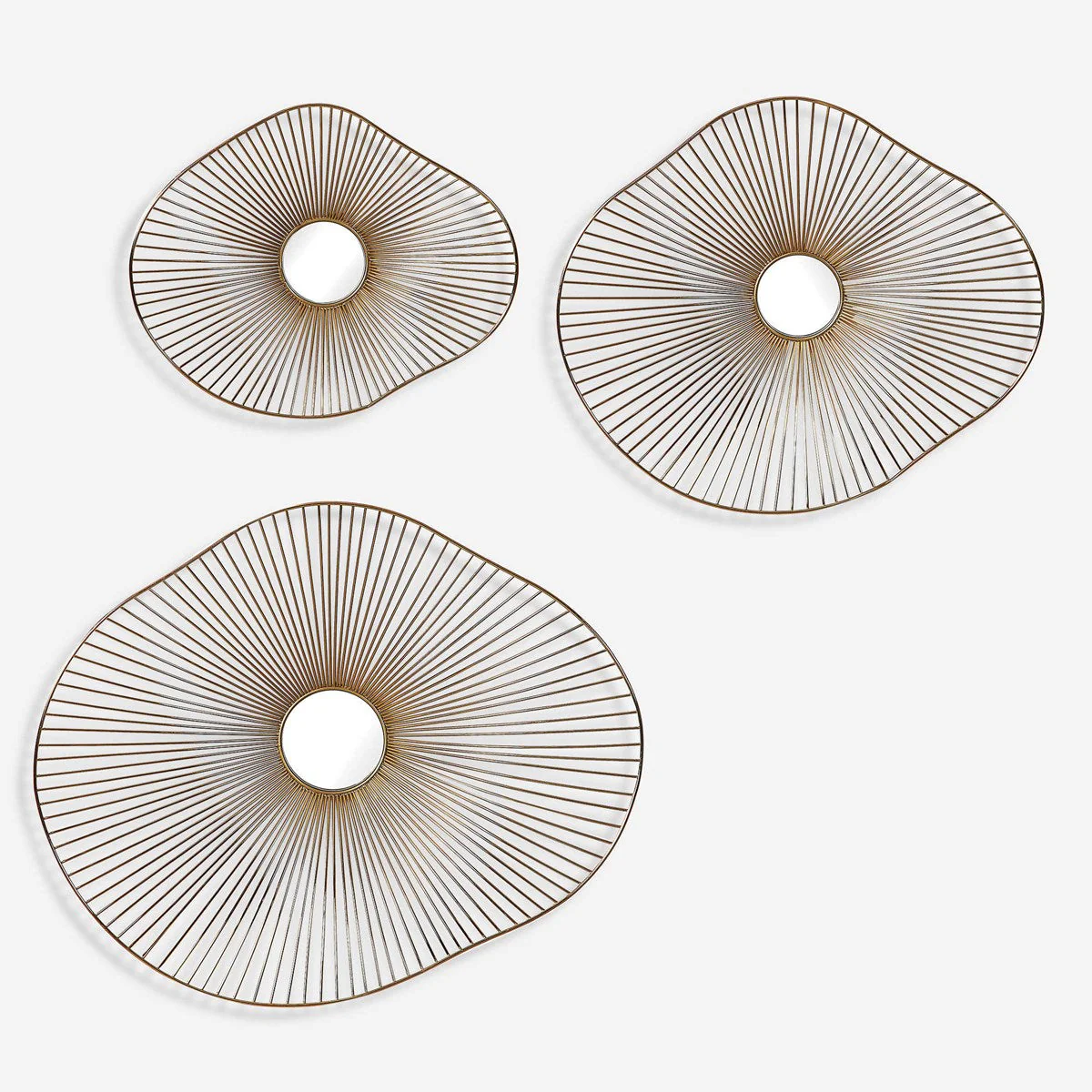 Uttermost Avarie Plated Gold Set of 3 Metal Wall Art - Image 2