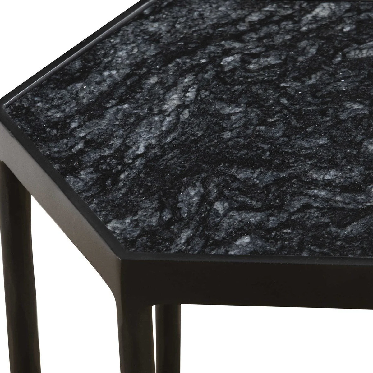 Uttermost Aviary Black Marble top With Black Iron Round Accent Table - Image 4