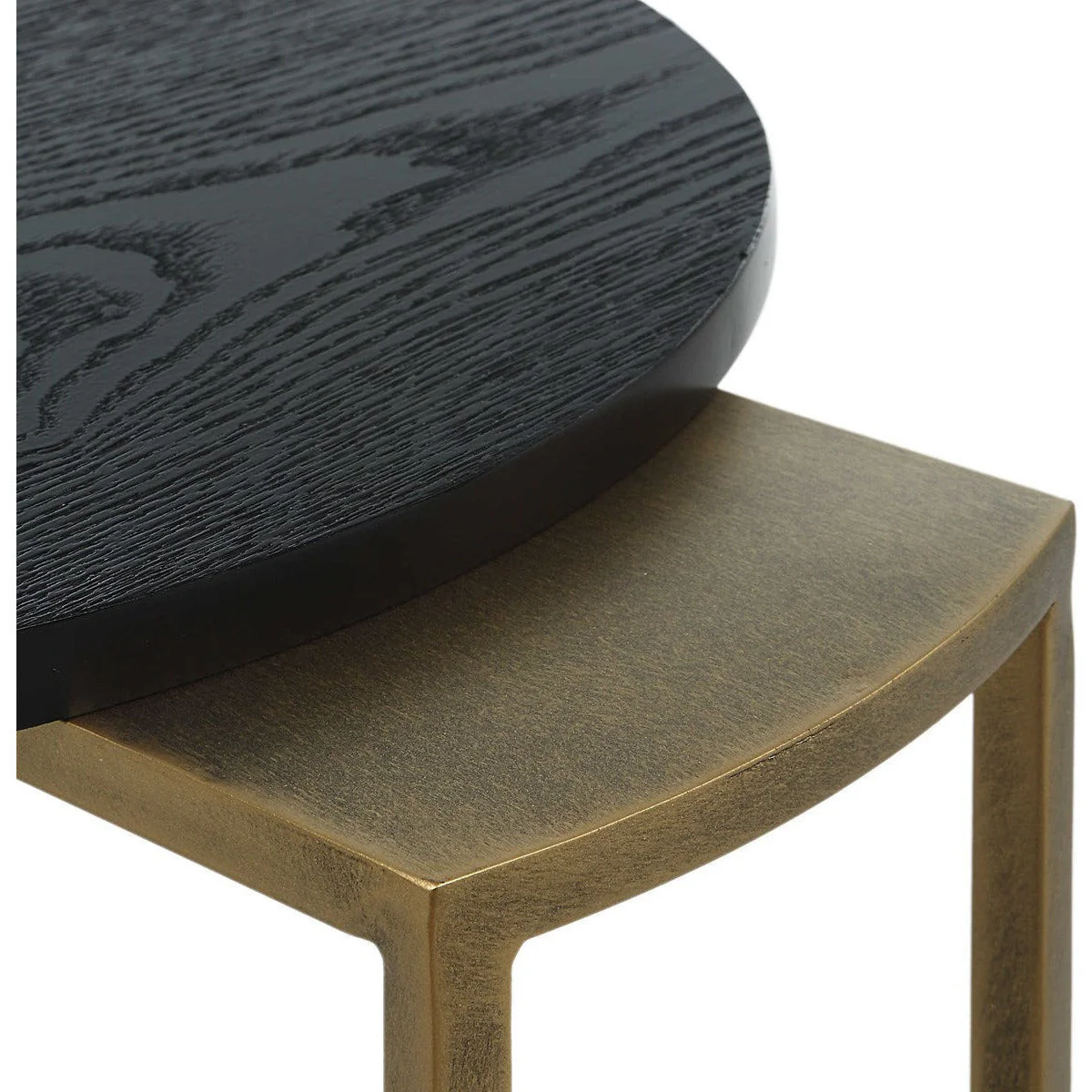 Uttermost Aztec Antiqued Brass  Set of 2 Modern Oval Nesting Tables - Image 6