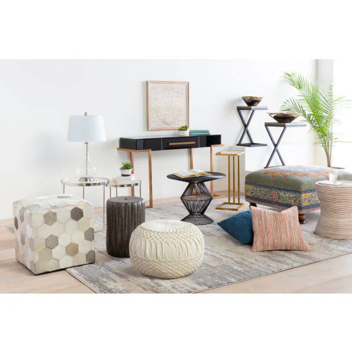 Surya Balinese Modern Beige Rattan Round Accent Side Table BAS-001 - Image 3
