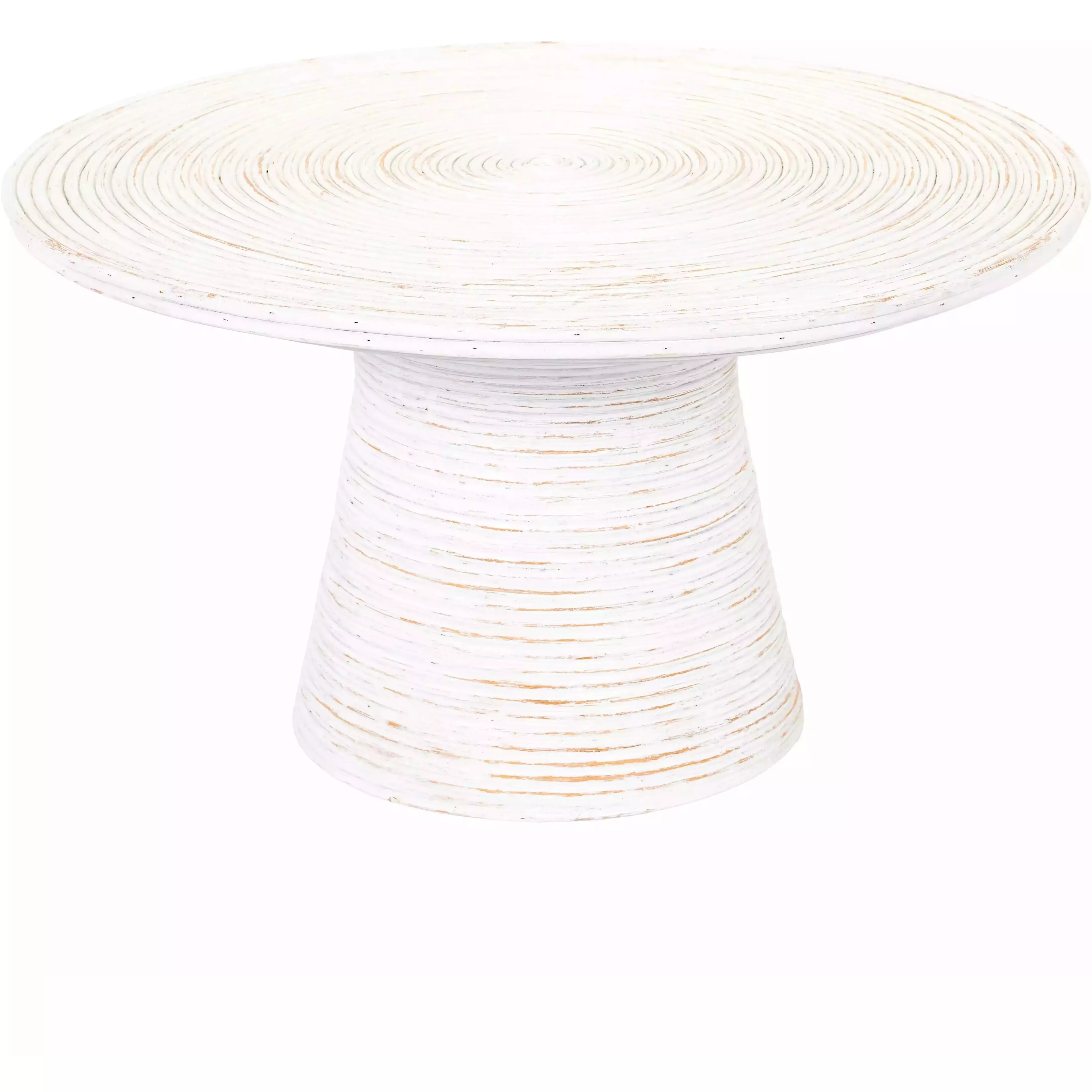 Surya Balinese Modern White Rattan Round Coffee Table BAS-002 - Image 2