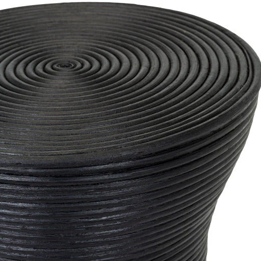 Surya Balinese Modern Black Rattan Round Accent Side Table BAS-004 - Image 5