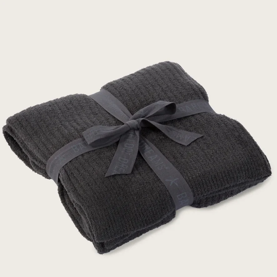 Barefoot Dreams CozyChic Lite Carbon Ribbed Throw Blanket