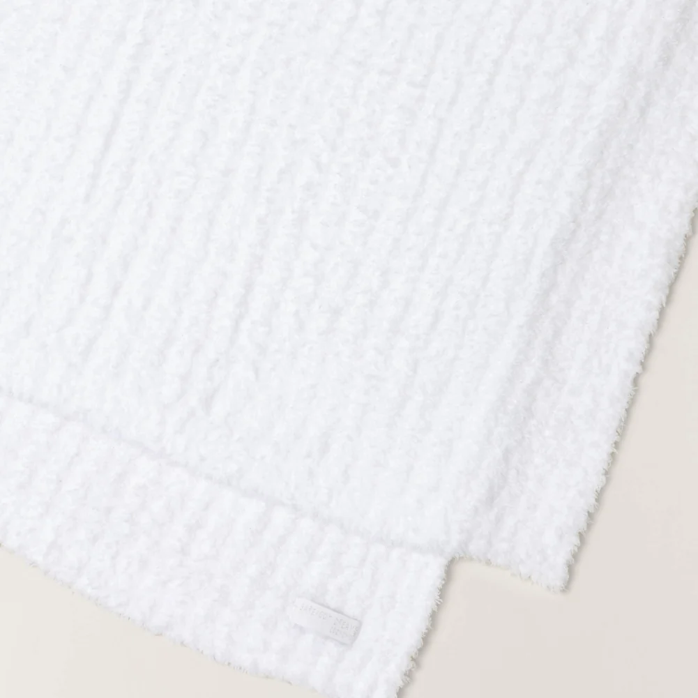 Barefoot Dreams CozyChic White Ribbed Bed Blanket Available in Queen and King Sizes - Image 3